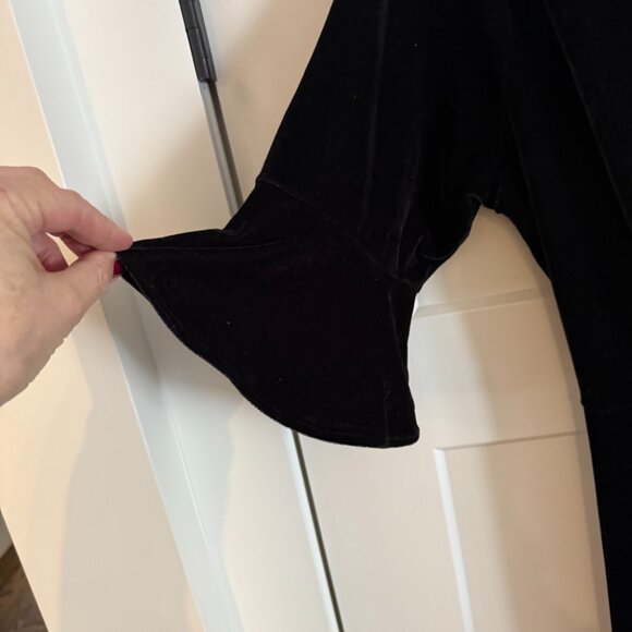 NEW Black Velvet Above Knee Dress 14-16 L - Picture 3 of 6